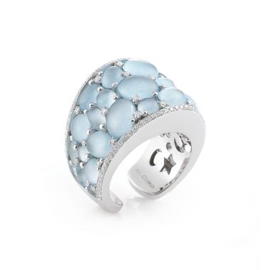 Ringe, Weißgold, Al Coro Mezzaluna Ring