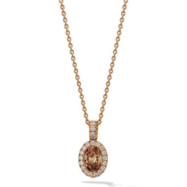 Halsschmuck, Rotgold, Hans D. Krieger Fancy Colour Anhänger mit Kette