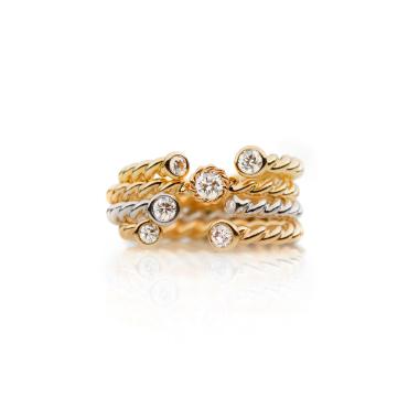 Ringe, Weißgold, Max Kemper Kordelringturm