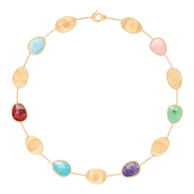 Halsschmuck, Gelbgold, Marco Bicego Lunaria Color Halskette