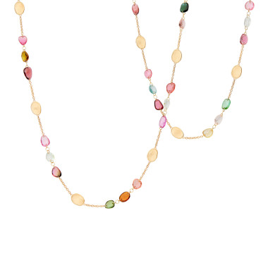 Halsschmuck, Gelbgold, Marco Bicego Lunaria Color Halskette