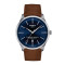 Leder, Edelstahl, Blau