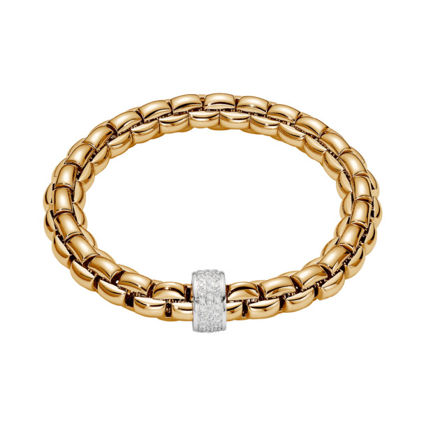         Gelbgold, Armschmuck, FOPE Eka Flex'it Armband mit Diamantpavé