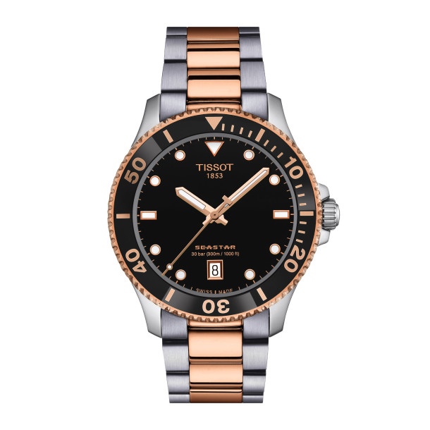         Damen- und Herrenuhr, Quarzwerk, Tissot Seastar 1000 40mm