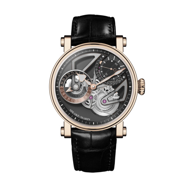        Damen- und Herrenuhr, Automatik, Speake-Marin Dual Time Red Gold