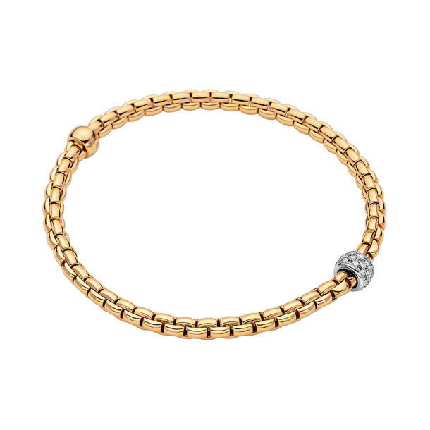         Gelbgold, Armschmuck, FOPE Eka Flex'it Armband mit Diamantpavé