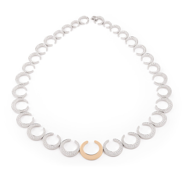         Weißgold, Halsschmuck, Al Coro Mezzaluna Collier