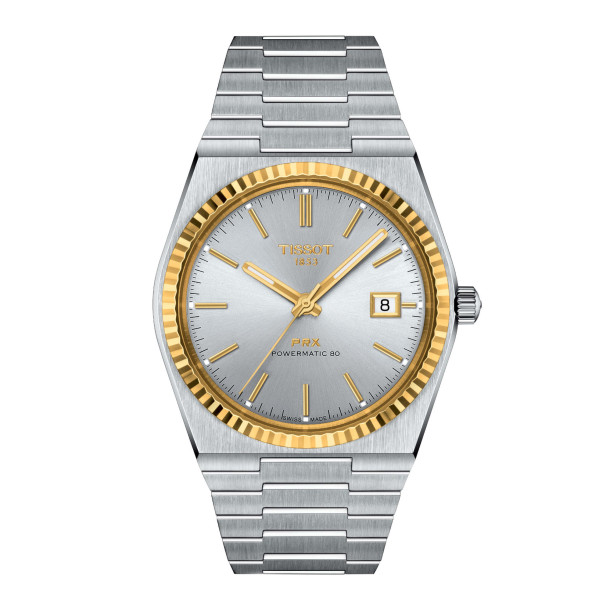         Herrenuhr, Automatik, Tissot PRX Goldlünette 40mm