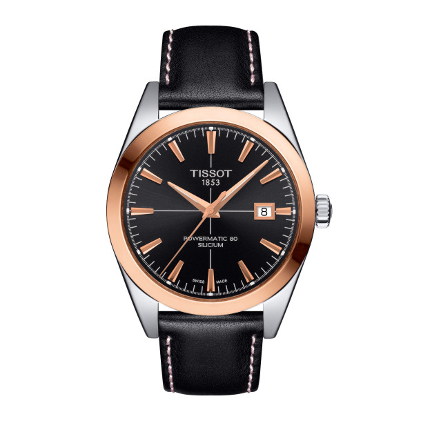         Herrenuhr, Automatik, Tissot Gentleman Goldlünette 40mm