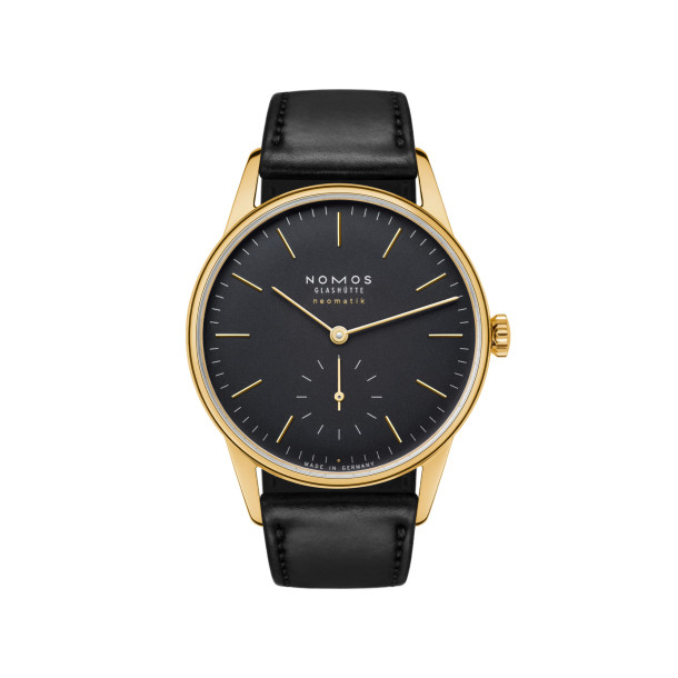         Damen- und Herrenuhr, Automatik, NOMOS Glashütte Orion Gold Neomatik New Black