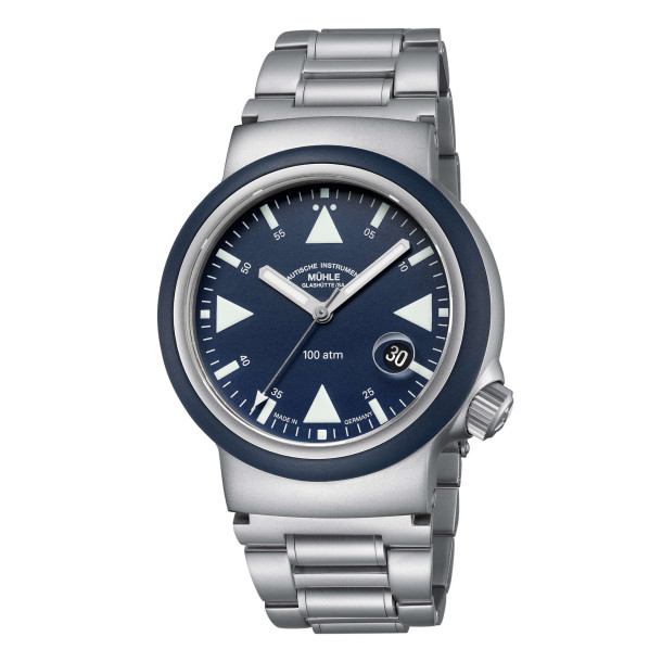         Damen- und Herrenuhr, Automatik, Mühle Glashütte S.A.R. Rescue-Timer Nautikblau