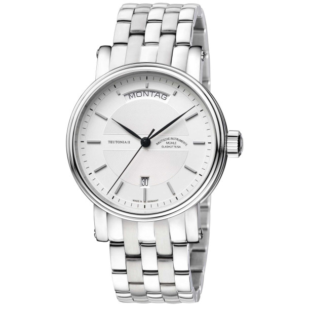         Damen- und Herrenuhr, Automatik, Mühle Glashütte Teutonia II Tag/Datum