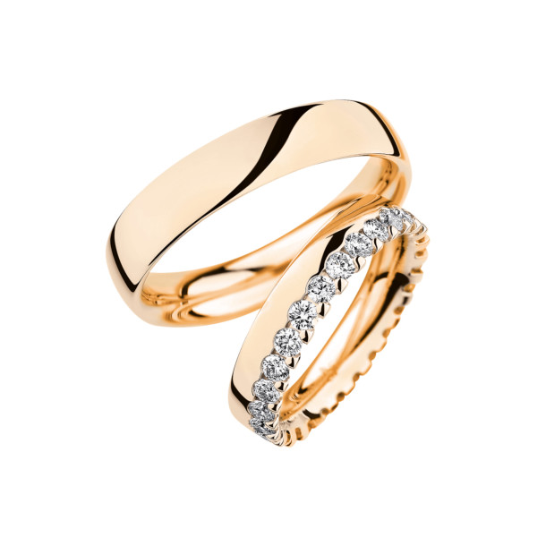         Roségold, Ringe, Christian Bauer Trauring-Set