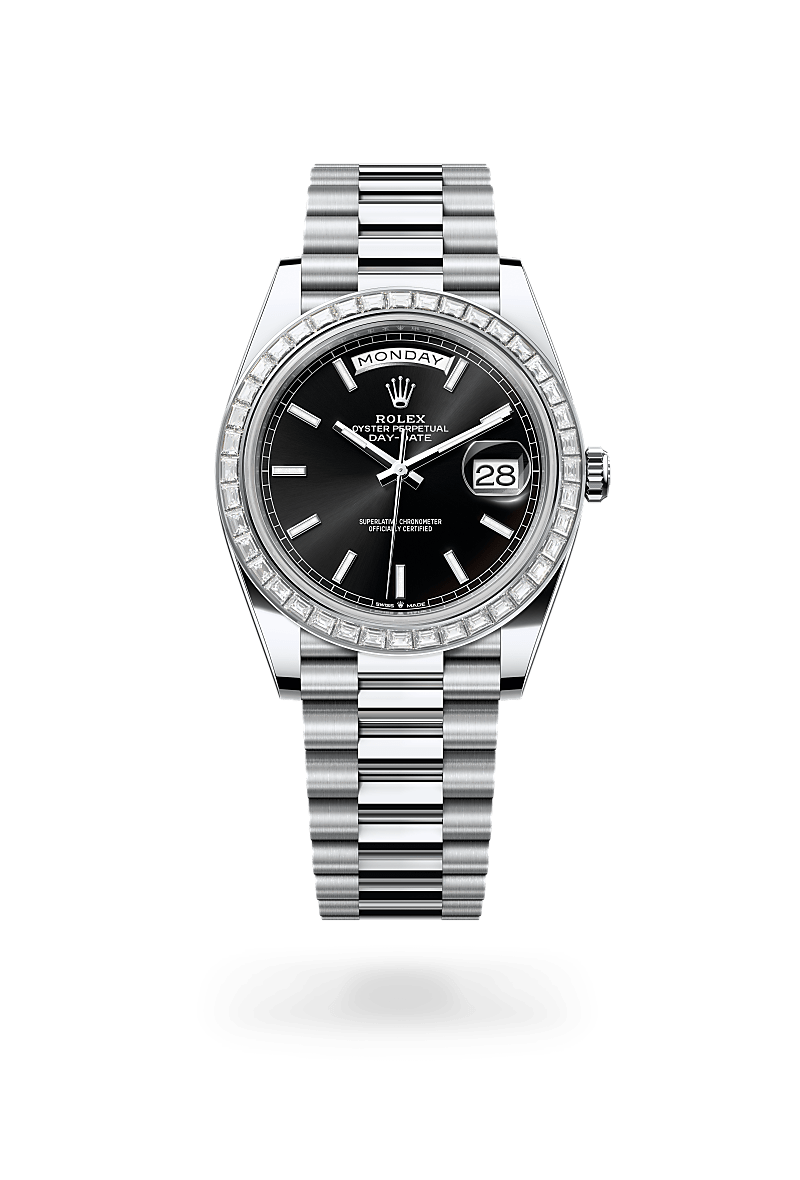 Rolex Day-Date 40 M228396TBR-0024 Herrenuhr - Oyster, 40 mm, Platin mit Diamanten