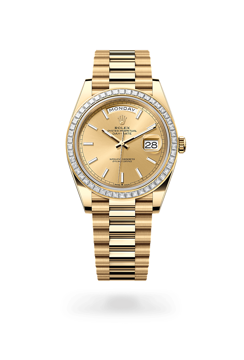 Rolex Day-Date 40 M228398TBR-0007 Herrenuhr - Oyster, 40 mm, Gelbgold mit Diamanten