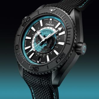 Omega Seamaster Planet Ocean Worldtimer blau Quadrat